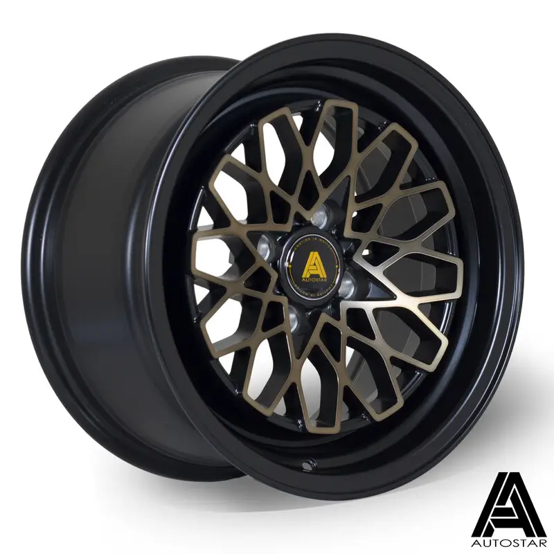 Autostar Geo 15x8" 4x100 ET25, Noir & Bronze Authentique
