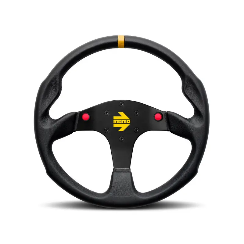 Volant Momo Mod. 80, Cuir Noir, 2 Boutons - 35 cm Vente Directe