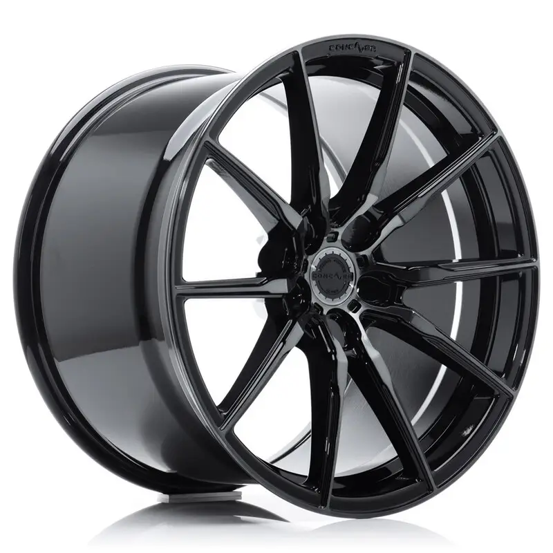 Expédié Aujourd’hui Concaver CVR4 19x8.5" (5 trous - sur mesure) ET20-45, Double Noir Brillant