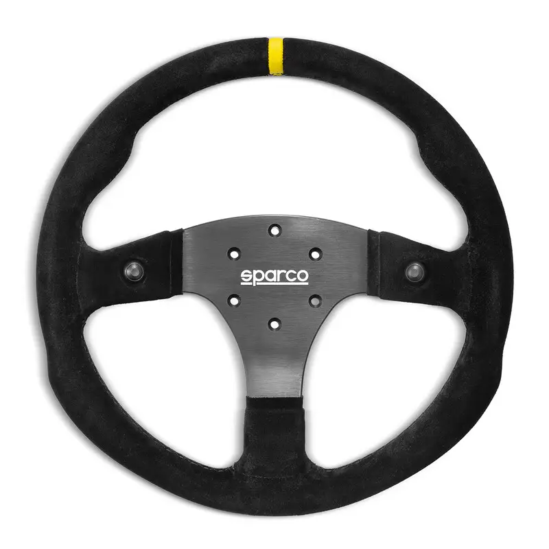 Volant Sparco R350B, Plat, Cuir Retourné, 2 Boutons Prix Cassé