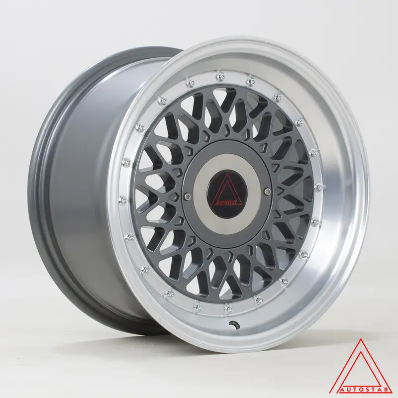 Populaire Autostar Silhouette 15x8" 4x100/108 ET25, Gunmetal, Rebord Poli
