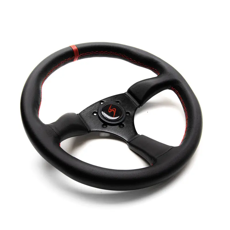 Offre Exclusive Volant DriftShop Tulipé (60 mm), Edition Spéciale "Suzuka", Cuir Noir