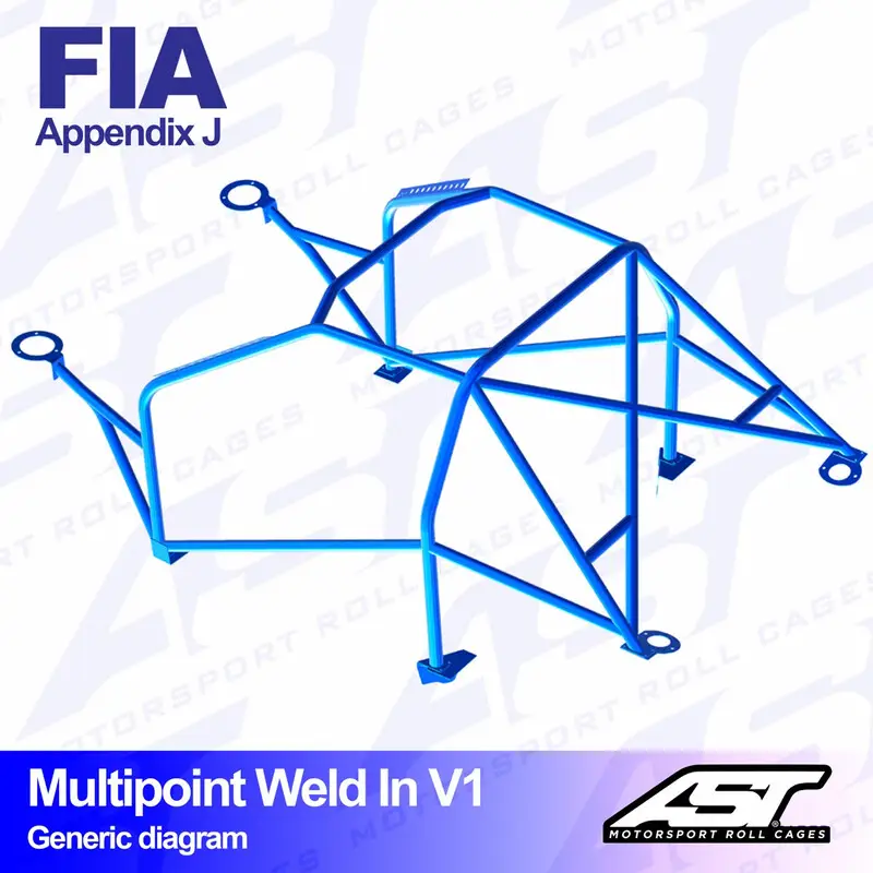 Solde Arceau 10 Points à Souder AST Rollcages V1 pour Opel Kadett E - FIA
