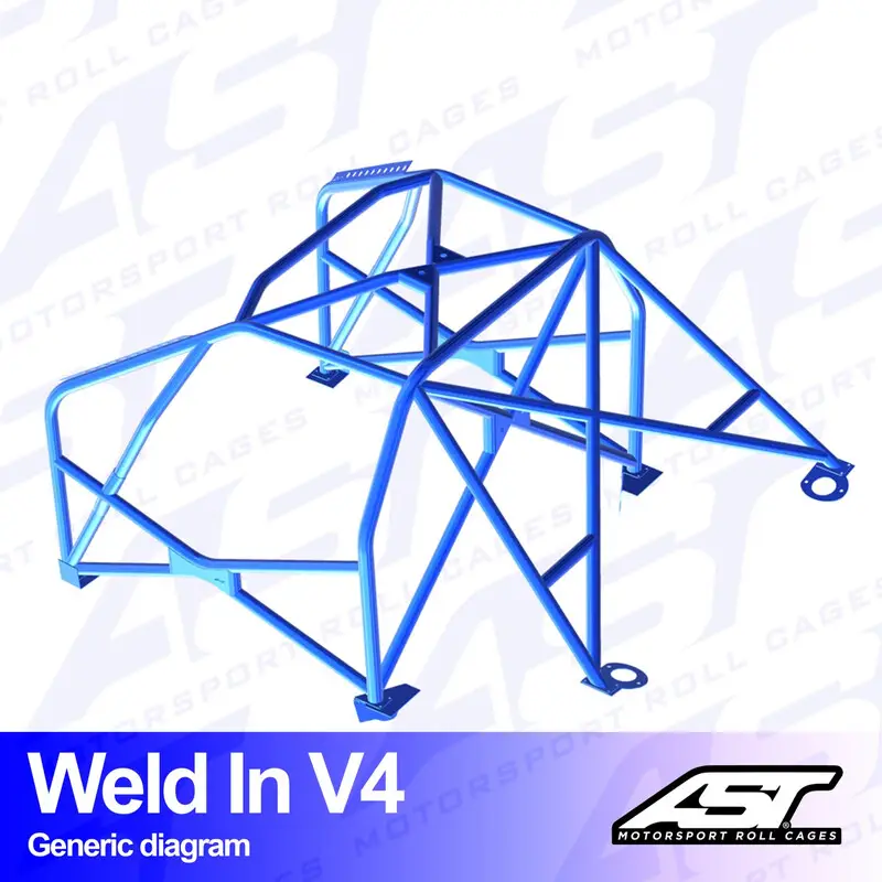Arceau 8 Points à Souder AST Rollcages V4 pour Ford Sierra MK1, 2 & 3 - Berline 5 Portes (Propulsion) Quantité Limitée