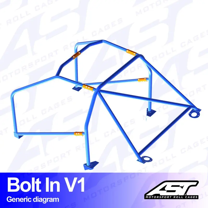 Commande En Gros Arceau 6 Points à Boulonner AST Rollcages V1 pour Honda Civic EK 4 Portes Ferio - FIA
