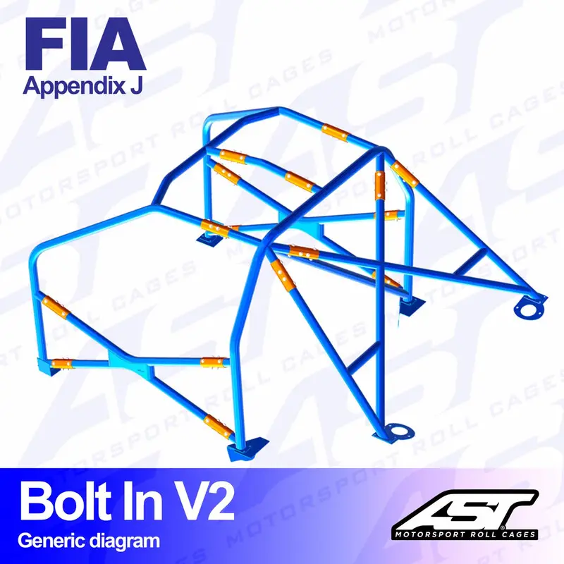 Nouveauté Arceau 6 Points à Boulonner AST Rollcages V2 pour Subaru Impreza GC - FIA