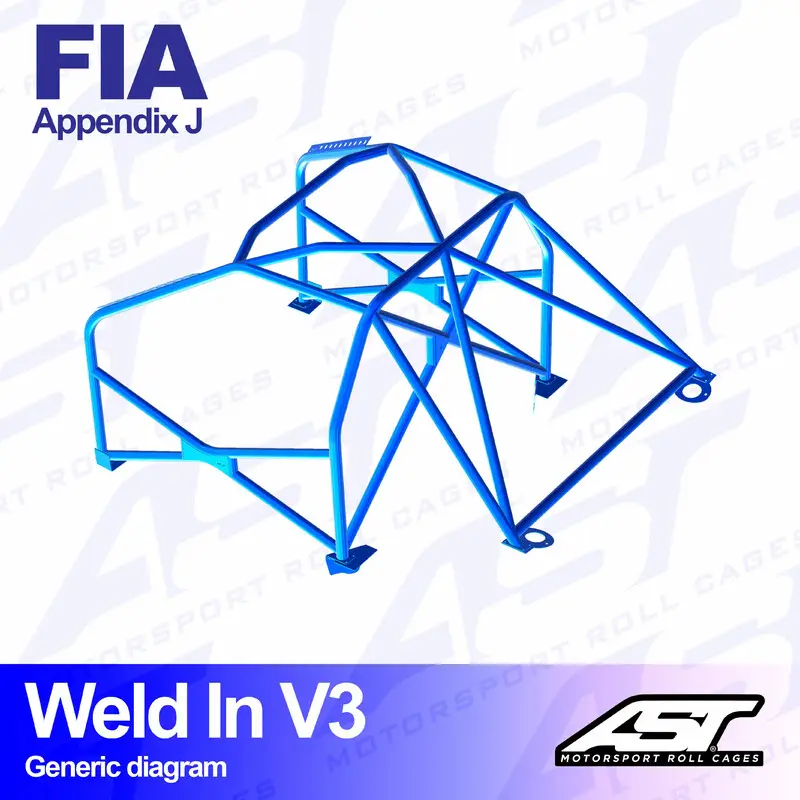 Arceau 8 Points à Souder AST Rollcages V3 pour Citroen Saxo - FIA Meilleur Prix