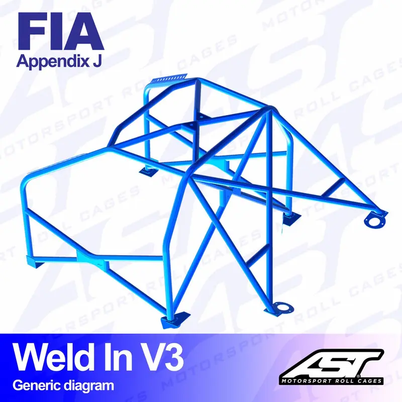 Arceau 8 Points à Souder AST Rollcages V3 pour Renault Clio 2 - FIA Prix Promo
