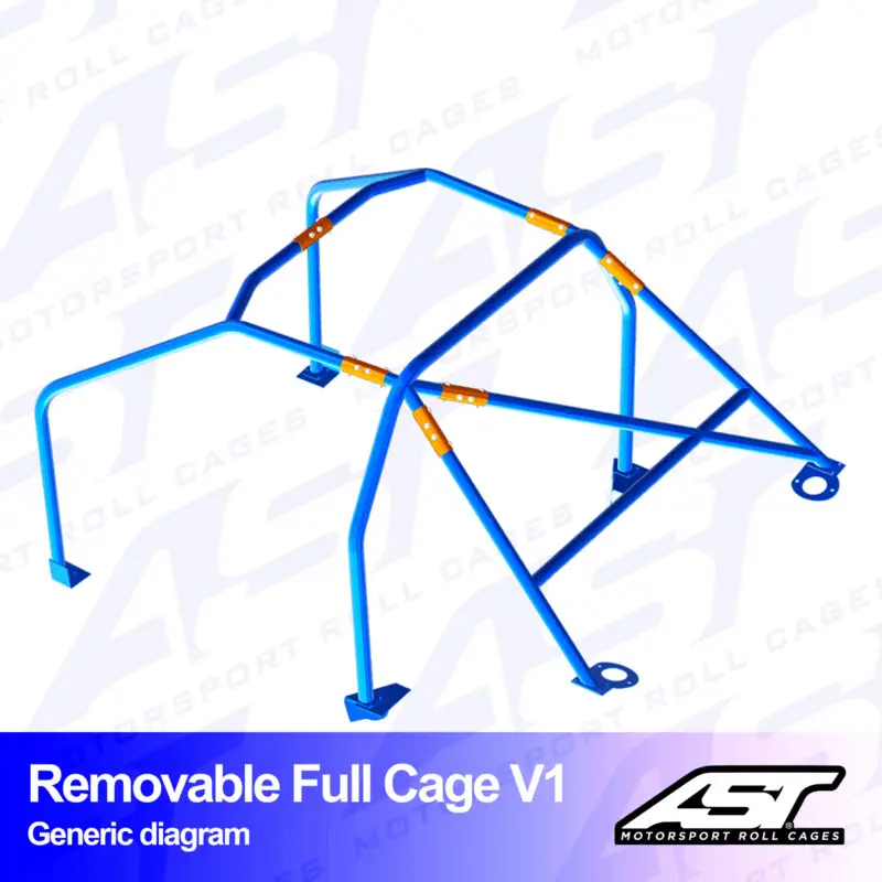 Remise Arceau 6 Points à Boulonner AST Rollcages V1 Démontable pour Honda CRX