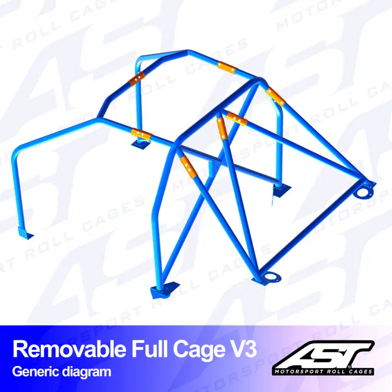 Arceau 6 Points à Boulonner AST Rollcages V3 Démontable pour Audi A3 8V - 4 Portes, Quattro Populaire