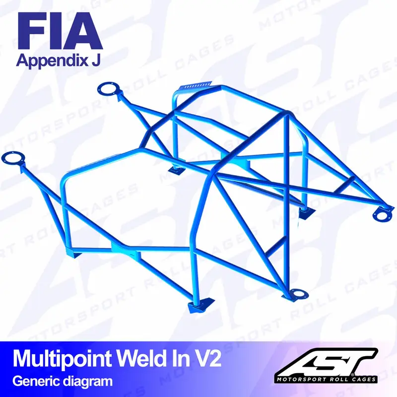 Achat Immédiat Arceau 10 Points à Souder AST Rollcages V2 pour Opel Calibra Coupé, Traction - FIA