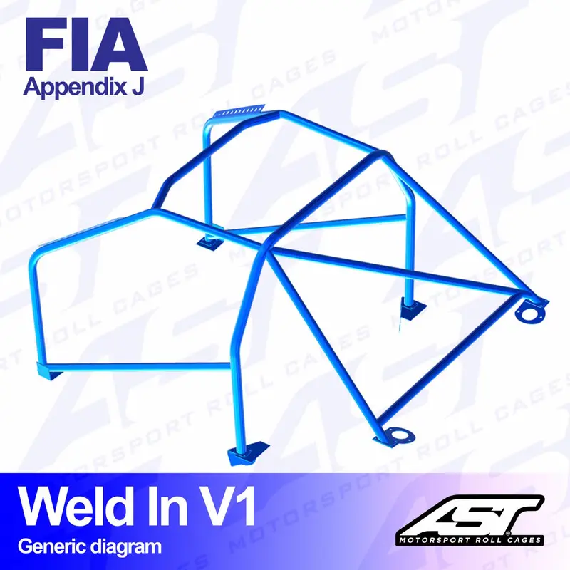 Acheter Direct Arceau 8 Points à Souder AST Rollcages V1 pour Audi S4 B5 Berline (Quattro) - FIA
