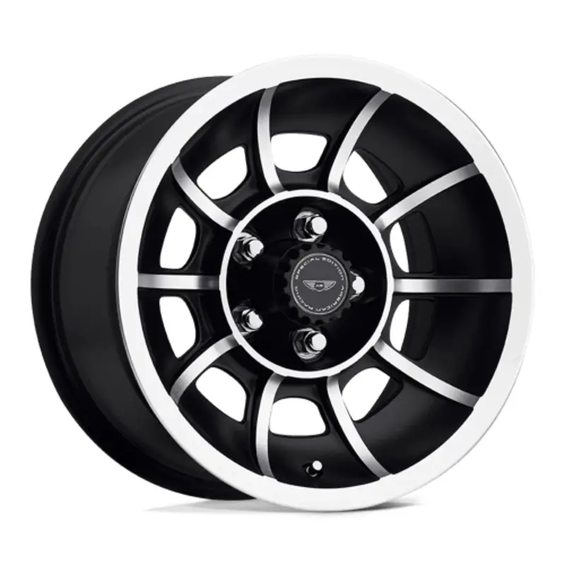 Prix Cassé American Racing Vintage VN47 Vector 15X8.5 5x114.3 ET6, Noir Satiné, Branches Polies