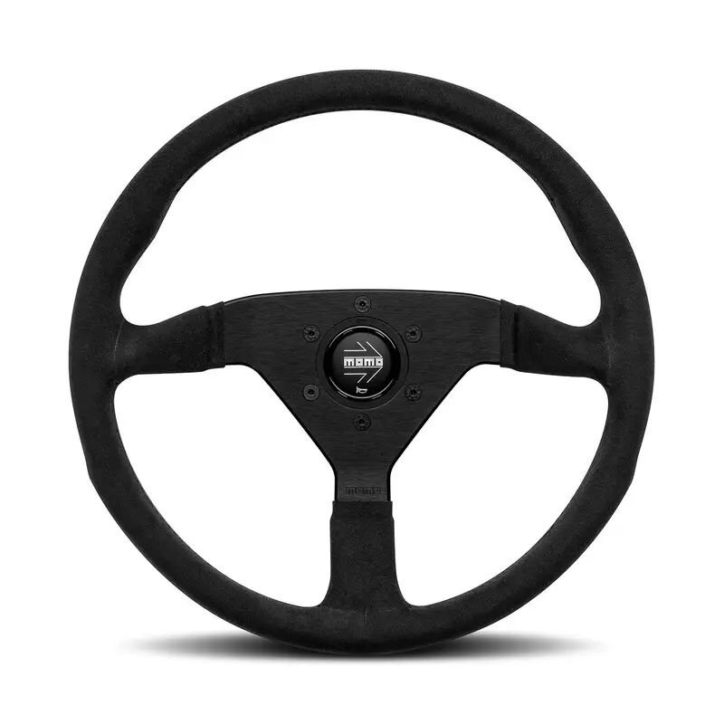 Volant Momo Montecarlo Tulipé (40 mm), Microfibre Noire, Branches Noires - 35 cm Offre Limitée