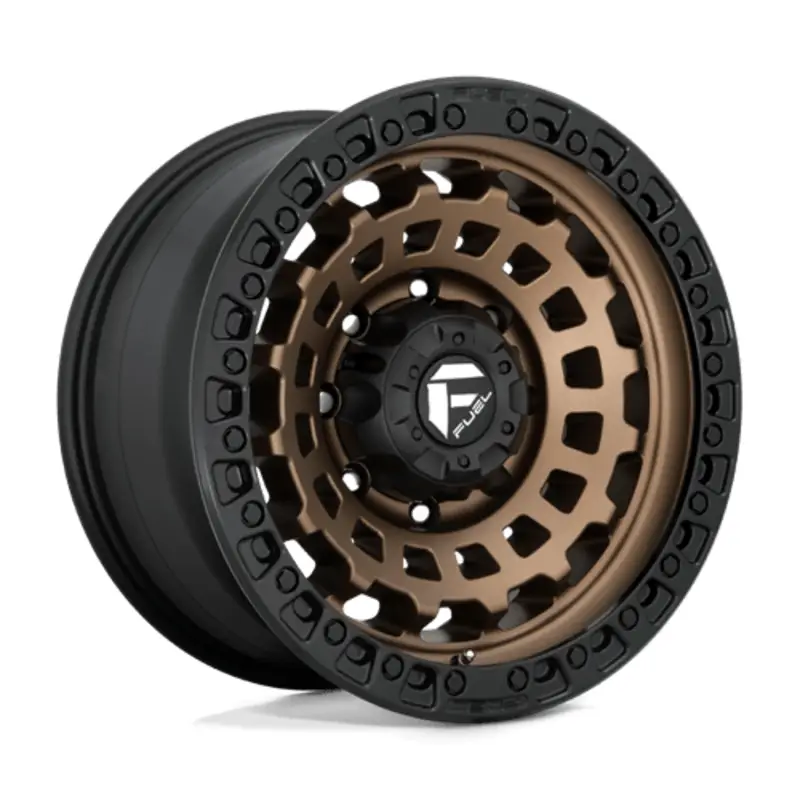 Prix Cassé Fuel D634 Zephyr 18x9" 8x165.1 ET-12, Bronze Mat, Cerclage Noir