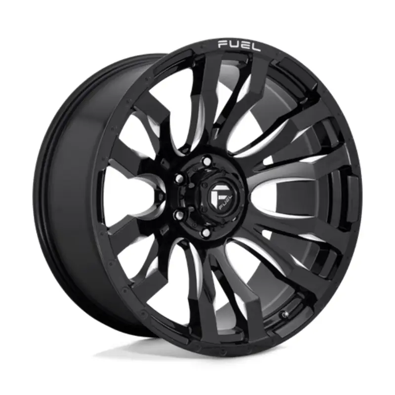 Populaire Fuel D673 Blitz 18X9 6x139.7 ET20, Noir Brillant, Branches Usinées