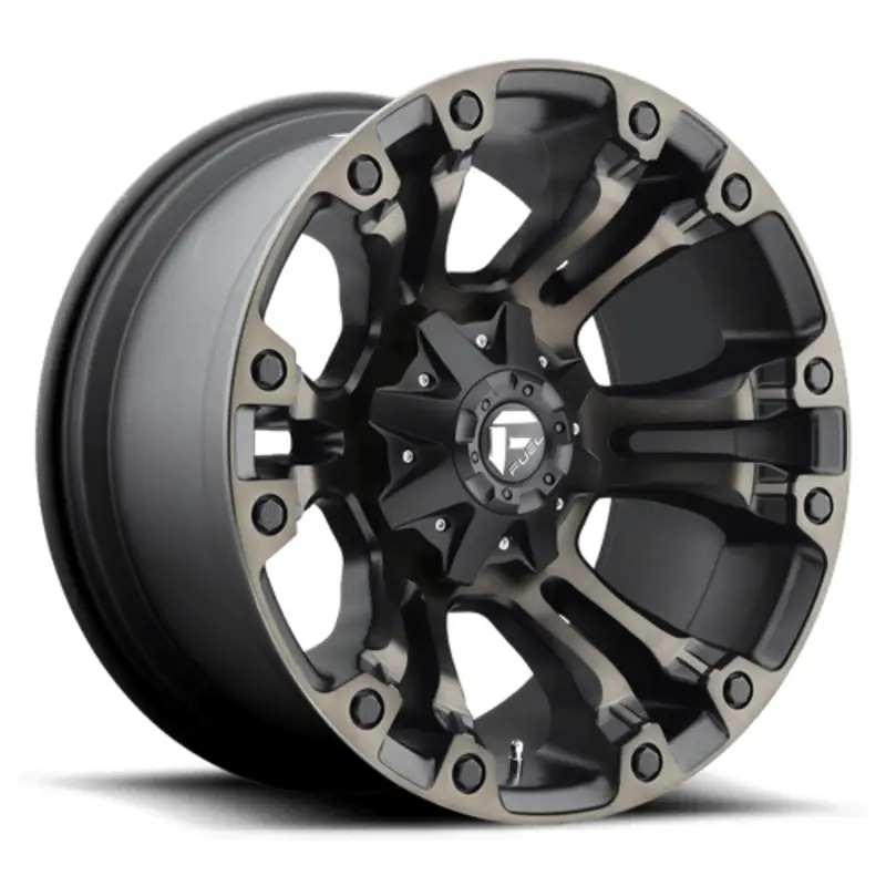 Satisfait Ou Remboursé Fuel D569 Vapor 22x10" 6x135/139.7 ET-19, Noir Mat Double Teinte