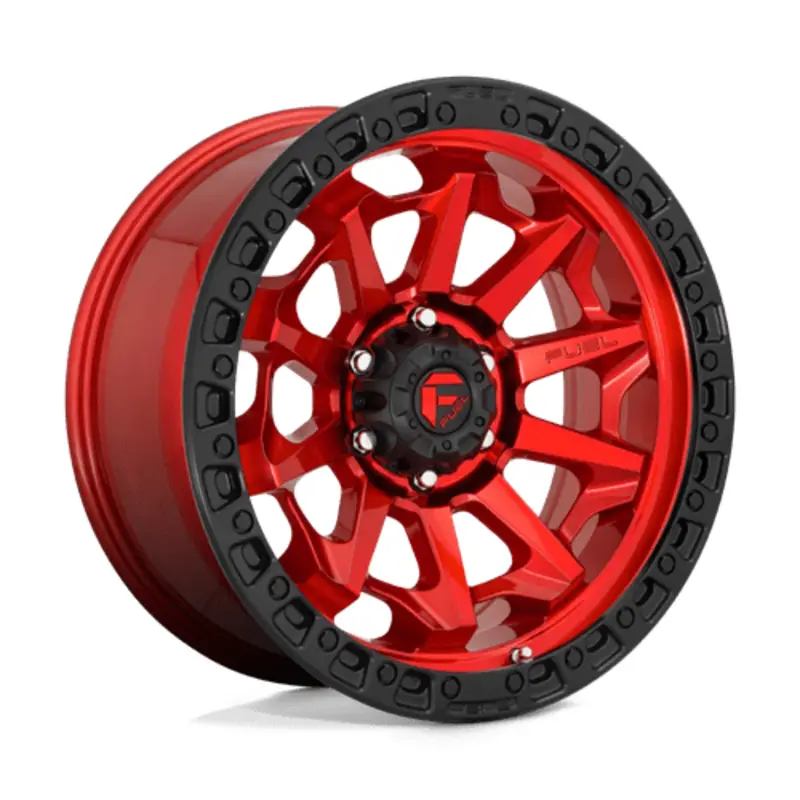 Fuel D695 Covert 17X9 6x139.7 ET1, Rouge Candy, Anneau Noir Réduction