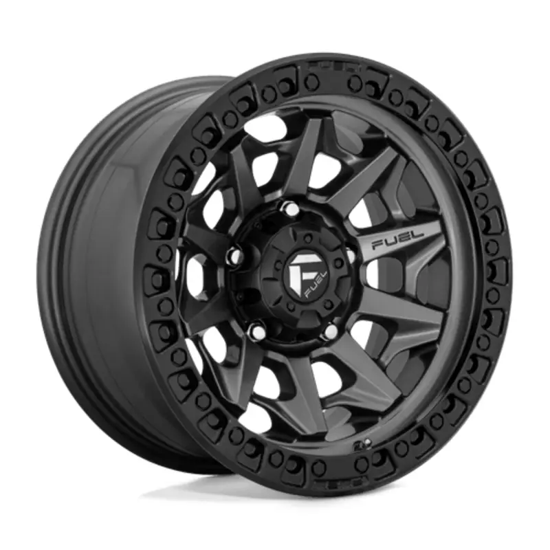 Fuel D716 Covert 17X9 5x127 ET-12, Gunmetal Mat, Anneau Noir Must-Have