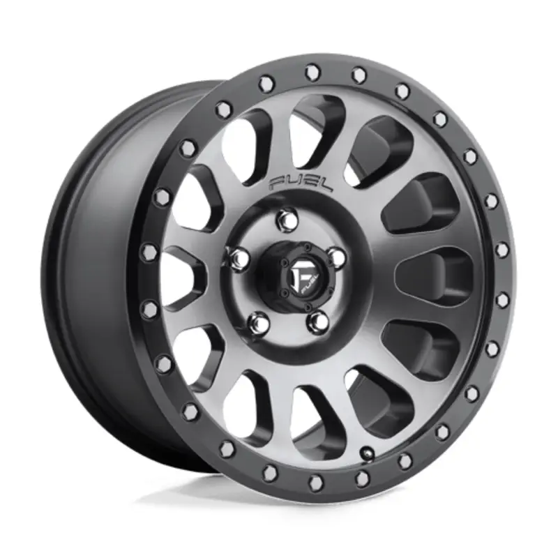 Paiement Sécurisé Fuel D601 Vector 18X9 5x127 ET1, Gunmetal Mat, Anneau Noir