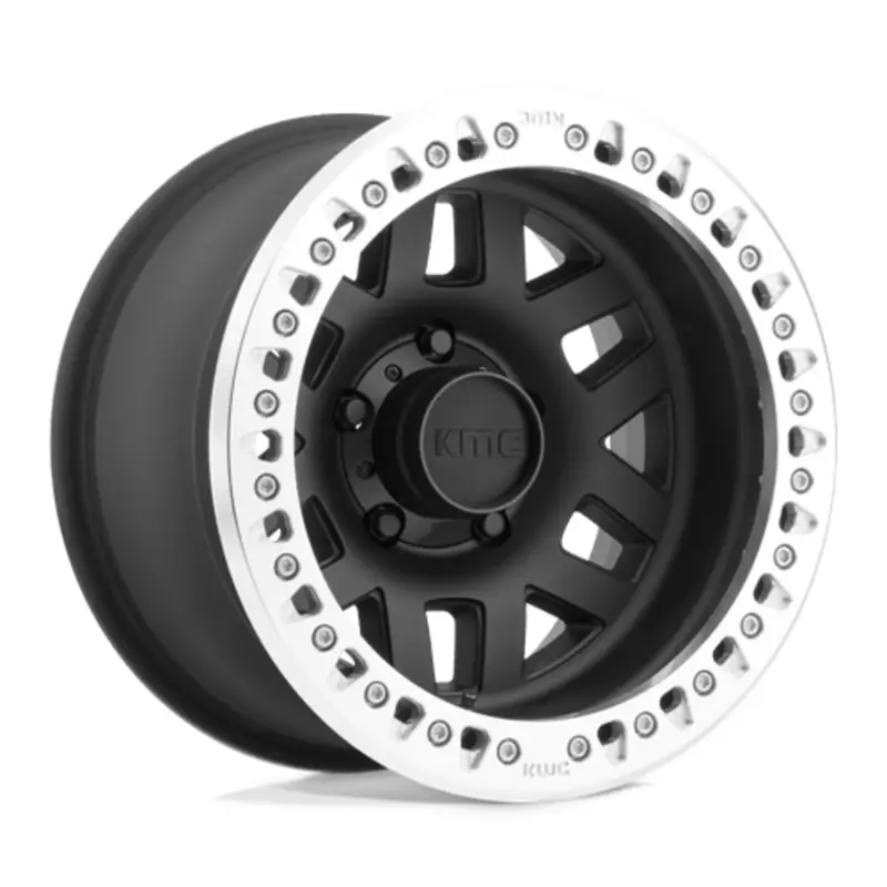 KMC KM229 Machete Crawl Beadlock 17x9" 5x127 ET-38, Noir Satiné, Rebord Poli Achat Immédiat