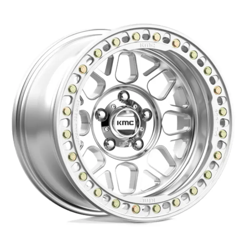 Offre Limitée KMC KM235 Grenade Crawl Beadlock 17X9 5x127 ET-38, Gris Argenté Poli