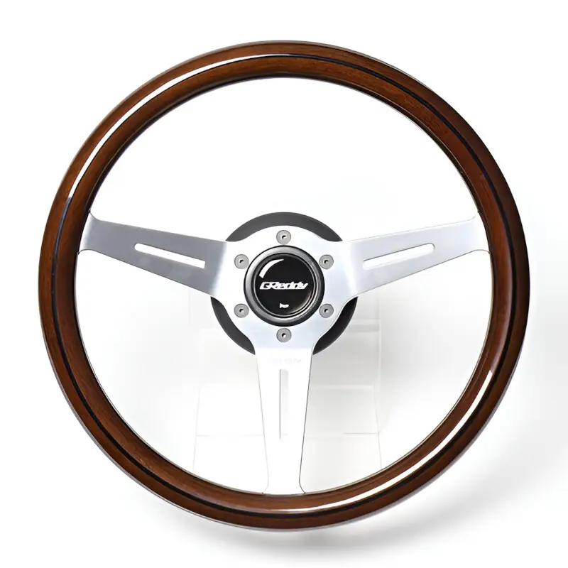 Seulement Aujourd’hui Volant GReddy "Wood Type" Tulipé (47 mm), Bois Foncé, Branches Alu - 340 mm
