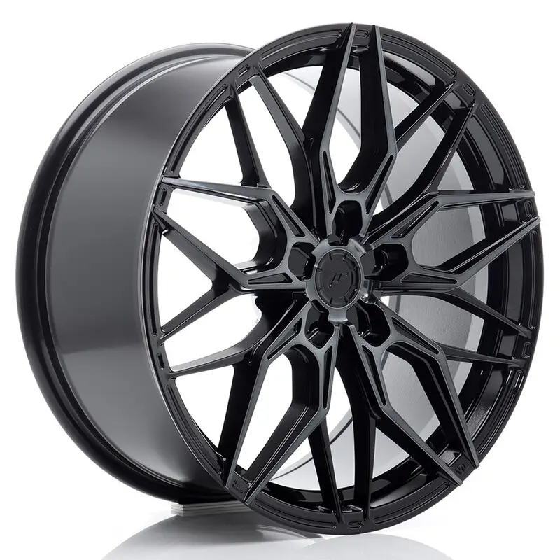Commander Maintenant Japan Racing JR-46 19x8.5" (5 trous - sur mesure) ET20-45, Noir Brillant, Branches Teintées