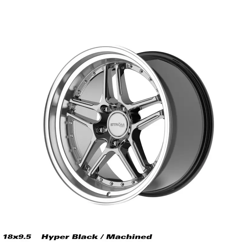 Affaire À Saisir Ström DS-05 18x9.5 5x120 ET15, Hyper Black, Rebord Poli