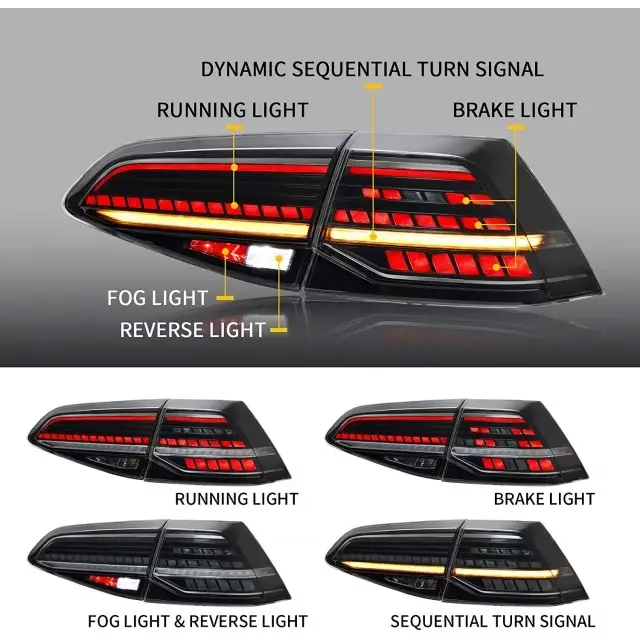 Feux Arrière Fumés À LED Plug and Play pour VW Golf MK7 2013-2019 Must-Have