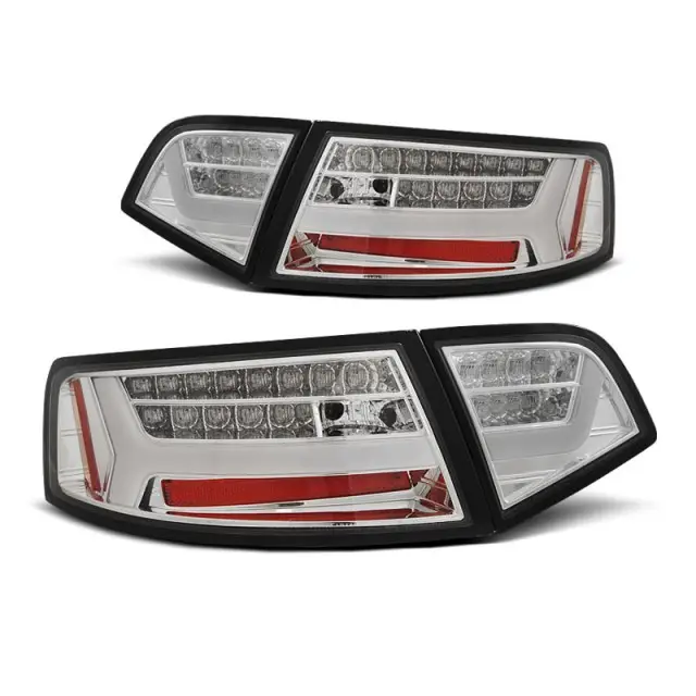 Feux Arrière LED Chromés Séquentiels pour Audi A6 Sedan 2008-2011 Promotion