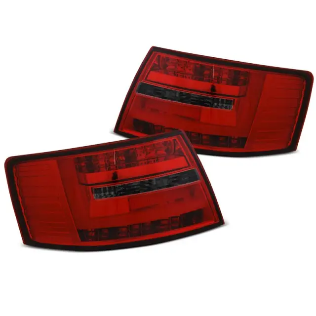 Feux Arrière LED Fumé Rouge pour Audi A6 C6 Sedan 04-08 6-Pin Haute Qualité