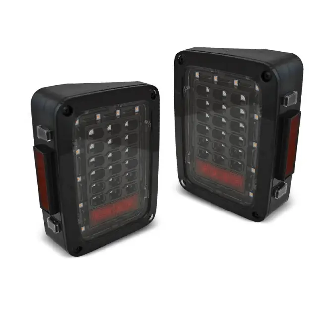 Expédition Rapide Lumières LED Noires Avant pour Chrysler Jeep Wrangler JK 2007-2018