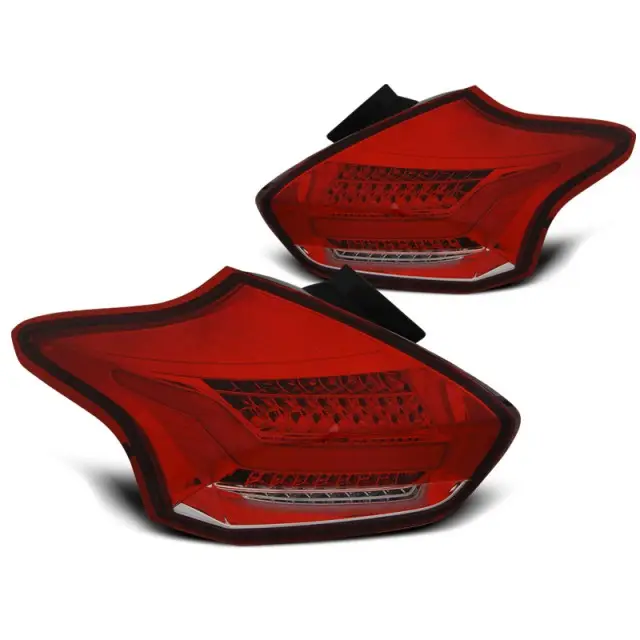 Feux Arrière LED Rouge et Blanc pour Ford Focus 3 2015-2018 Hatchback Vente Flash