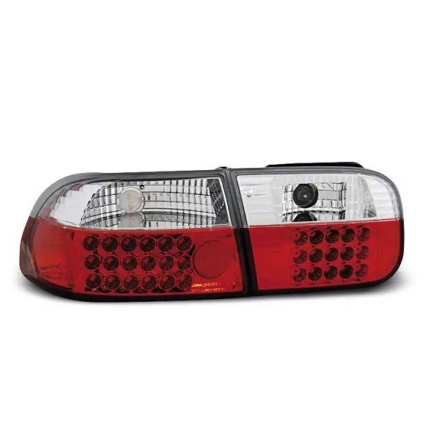 Feux Arrière 3D Rouge Blanc LED pour Honda Civic 09.91-08.95 Offre Limitée