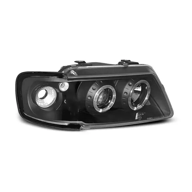 Phares Angel Eyes Noirs Avant pour Audi A3 8L 1996-2000 Dernier Modèle
