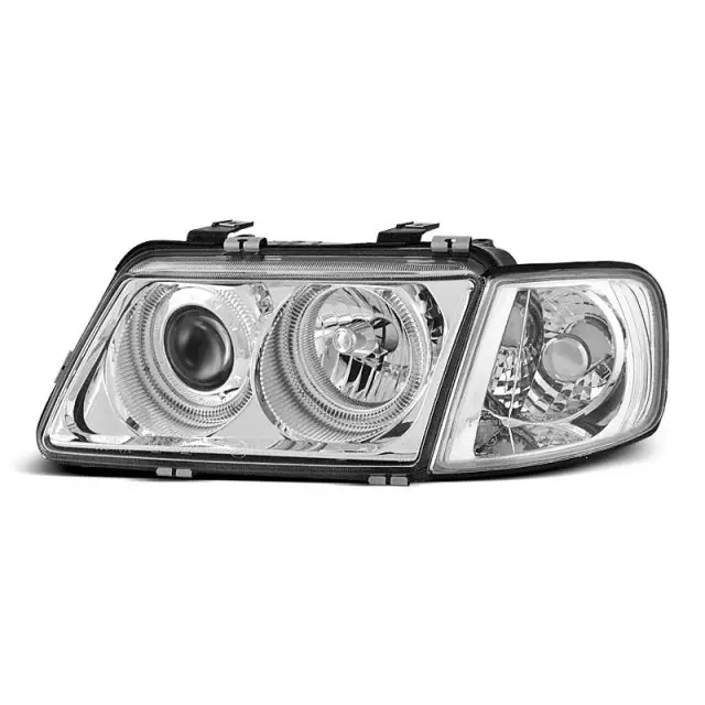 Phares Angel Eyes Chrome Avant pour Audi A3 1996-2000 Nouvel Arrivage