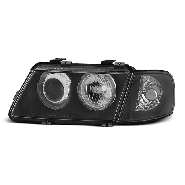 Soldes Phares Angel Eyes Noirs Avant pour Audi A3 1996-2000