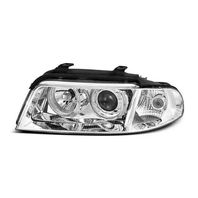 Phare Angel Eyes Chrome Avant pour Audi A4 1999-2000 Promotion