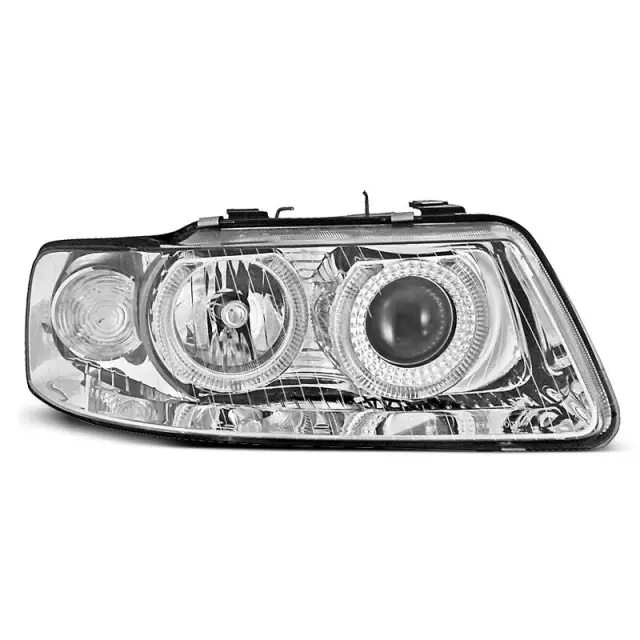 Phares Angel Eyes Chrome Avant pour Audi A3 09.00-05.03 Expédié Aujourd’hui