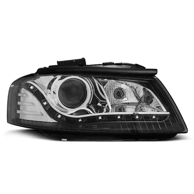 Phares de Jour Noirs Avant pour Audi A3 8P 2005-2008 Prix Promo