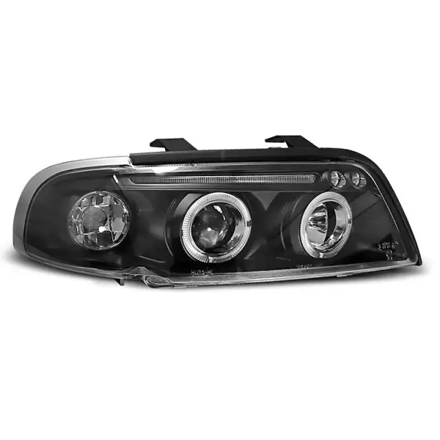 Réduction Phares Angel Eyes Noirs Avant pour Audi A4 1994-1998
