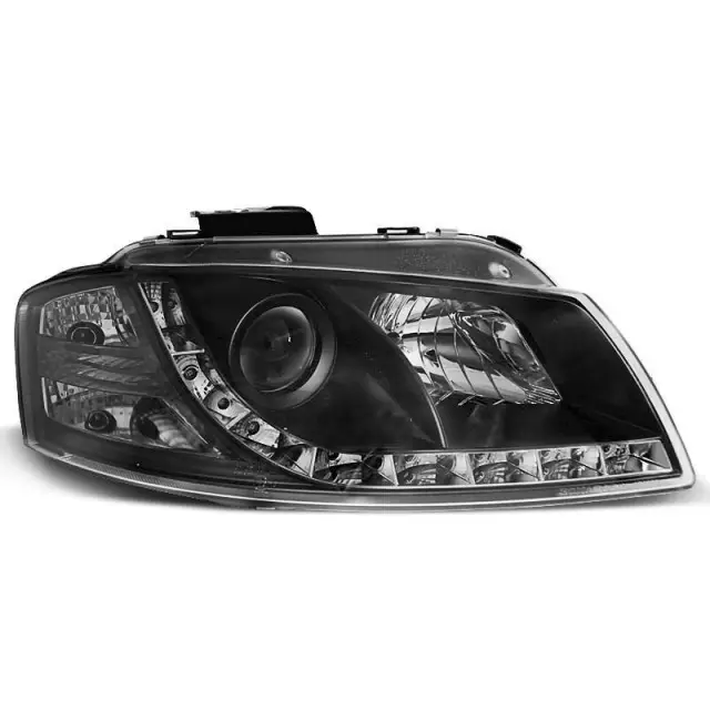Phares de Jour Noirs Avant pour Audi A3 8P 2005-2008 Bon Marché