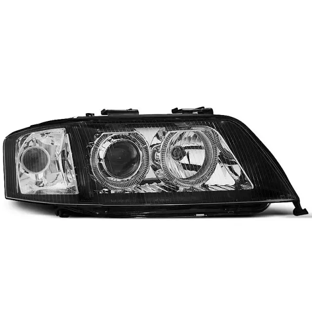 Phares Angel Eyes Noirs Avant pour Audi A6 1997-2001 Prix Choc