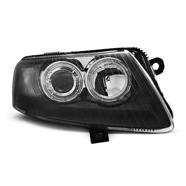 Phares Angel Eyes Noirs Avant pour Audi A6 C6 2004-2008 Prix Cassé