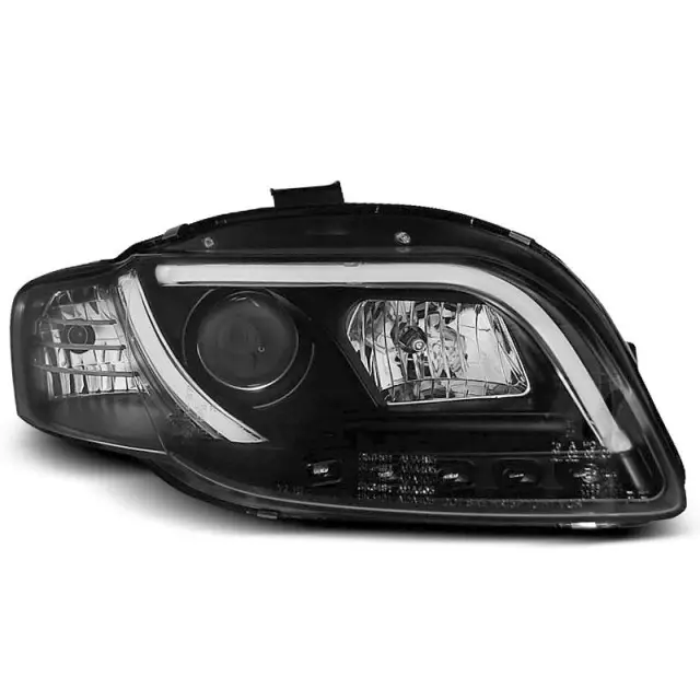 Authentique Phare Tube Lumineux DRL Noir Avant pour Audi A4 B7 2004-2008