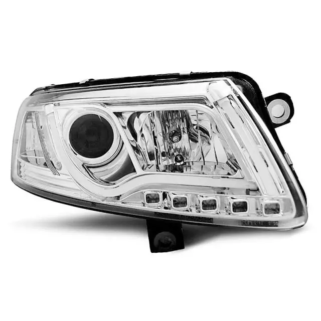 Tubes De Phares Xenon Lumières De Jour Chrome Pour Audi A6 C6 04-08 Jusqu’à Épuisement Des Stocks