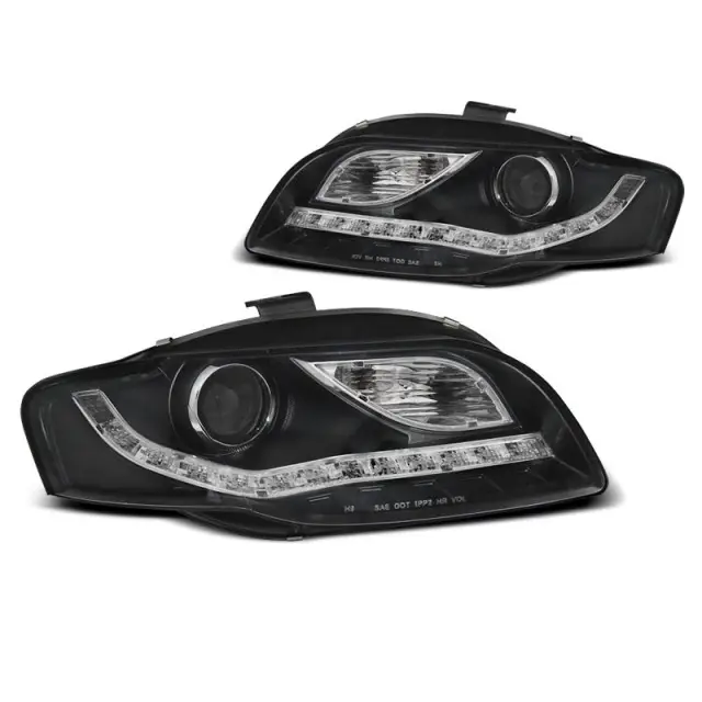Phares De Jour Noirs Avant Pour Audi A4 B7 2004-2008 Prix Réduit