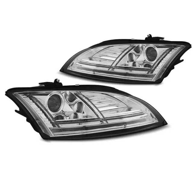 Phares Xenon LED DRL Chrome Séquentiels pour Audi TT 2010-2014 8J Pas Cher