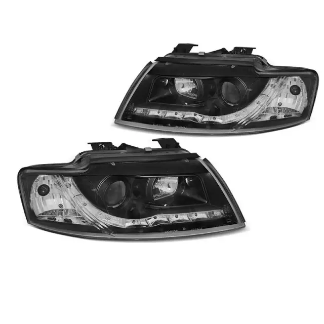 Phares de Jour Noirs Avant pour Audi A4 B6 Cabrio 02-06 Livraison Express